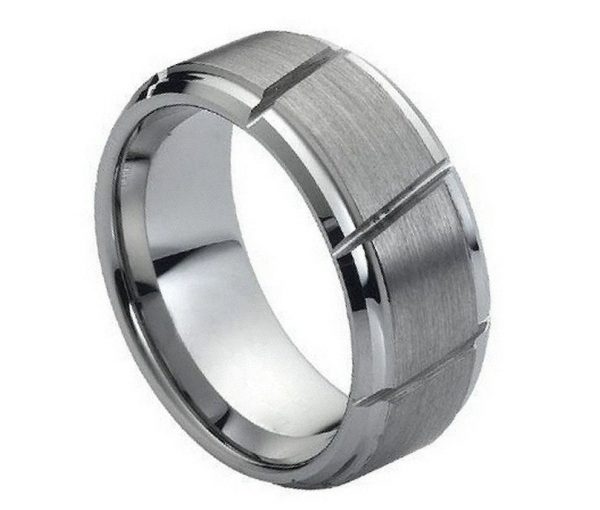Tungsten Carbide Multiple Diagonal Grooves Brushed Center