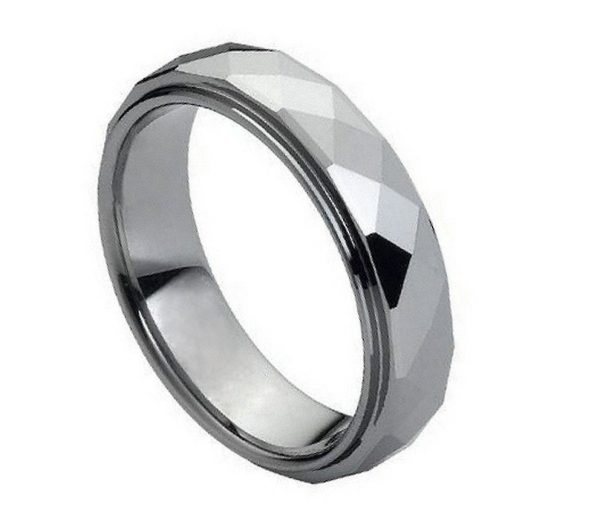 Domed Faceted Ring Stepped Edge